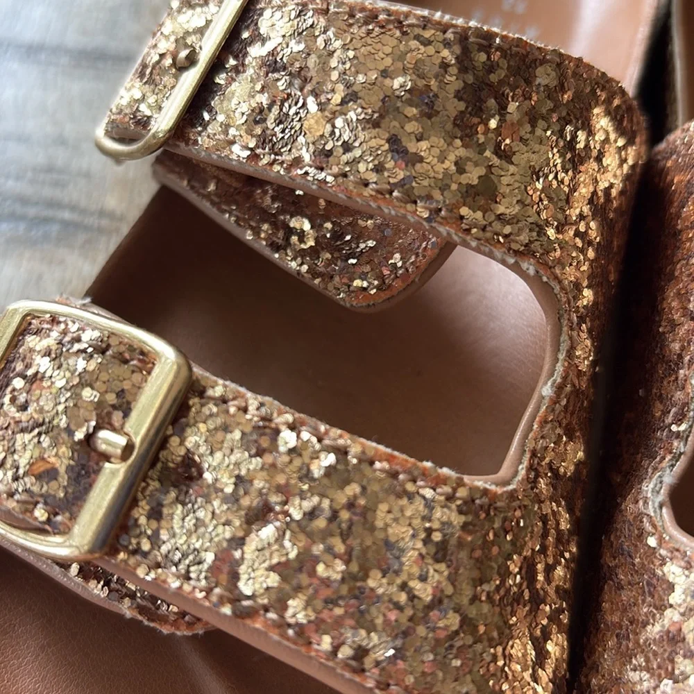 GAP Kids Rose Gold Glitter Double-Buckle Sandals